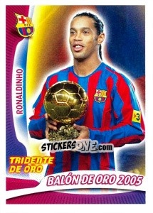 Cromo Ronaldinho (Balon de Oro 2005) - FC Barcelona 2005-2006 - Panini