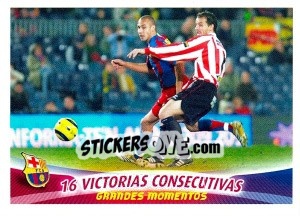 Cromo 16 Victorias Consecutivas - FC Barcelona 2005-2006 - Panini