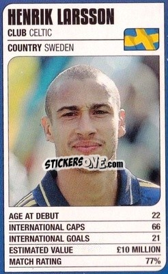 Sticker Henrik Larsson - World Cup Stars 2002 n. 35 - MATCH