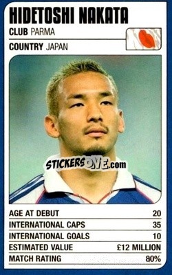 Sticker Hidetoshi Nakata - World Cup Stars 2002 - MATCH