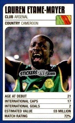 Sticker Lauren Etame-Mayer - World Cup Stars 2002 n. 7 - MATCH