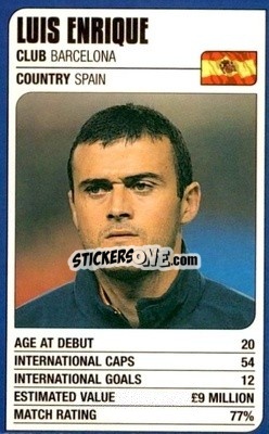 Sticker Luis Enrique - World Cup Stars 2002 n. 32 - MATCH