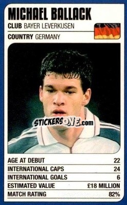 Sticker Michael Ballack - World Cup Stars 2002 n. 20 - MATCH