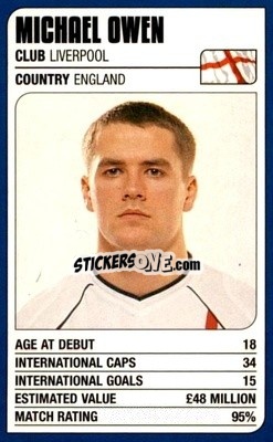Sticker Michael Owen - World Cup Stars 2002 n. 14 - MATCH
