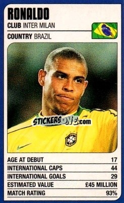 Sticker Ronaldo - World Cup Stars 2002 n. 6 - MATCH