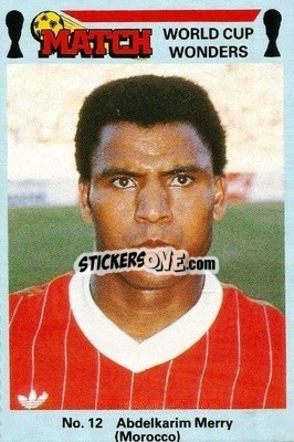 Sticker Abdelkarim Merry - World Cup Wonders 1986 n. 12 - MATCH
