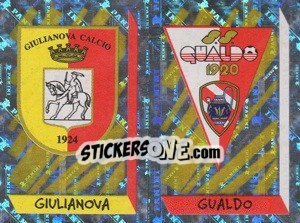 Sticker Scudetto Giulianova/Gualdo (a/b) - Calciatori 1999-2000 n. 706 - Panini