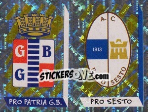 Sticker Scudetto Pro Patria/Pro Sesto (a/b) - Calciatori 1999-2000 n. 722 - Panini