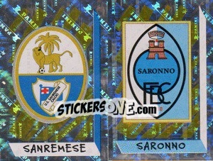 Sticker Scudetto Sanremese/Saronno (a/b) - Calciatori 1999-2000 n. 724 - Panini