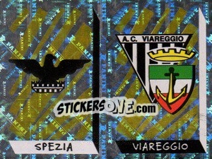 Sticker Scudetto Spezia/Viareggio (a/b) - Calciatori 1999-2000 n. 725 - Panini
