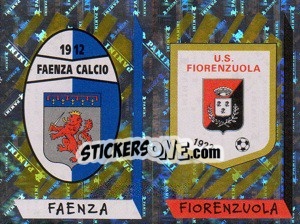 Sticker Scudetto Faenza/Fiorenzuola (a/b) - Calciatori 1999-2000 n. 727 - Panini