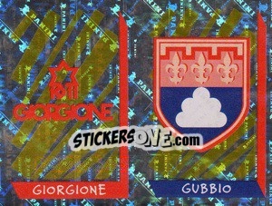 Sticker Scudetto Giorgione/Gubbio (a/b) - Calciatori 1999-2000 - Panini