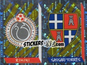 Sticker Scudetto Rimini/Sassari Torres (a/b) - Calciatori 1999-2000 n. 731 - Panini