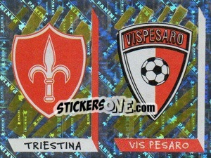 Sticker Scudetto Triestina/Vis Pesaro (a/b) - Calciatori 1999-2000 n. 734 - Panini