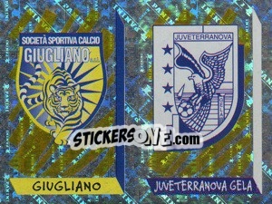 Sticker Scudetto Giugliano/Juveterranova Gela (a/b) - Calciatori 1999-2000 n. 739 - Panini