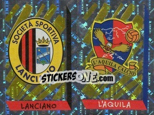 Sticker Scudetto Lanciano/L'Aquila (a/b) - Calciatori 1999-2000 n. 740 - Panini