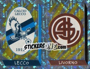 Sticker Scudetto Lecco/Livorno (a/b) - Calciatori 1999-2000 n. 673 - Panini