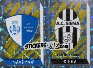 Cromo Scudetto Sandona'/Siena (a/b) - Calciatori 1999-2000 - Panini