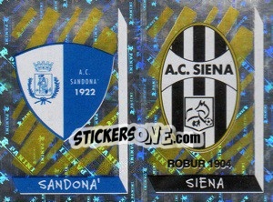 Sticker Scudetto Sandona'/Siena (a/b) - Calciatori 1999-2000 n. 685 - Panini