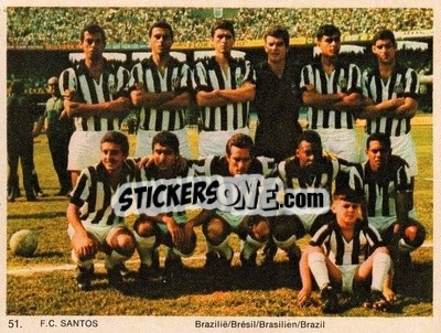 Sticker FC Santos - International Football Teams 1969-1970 - Monty Gum