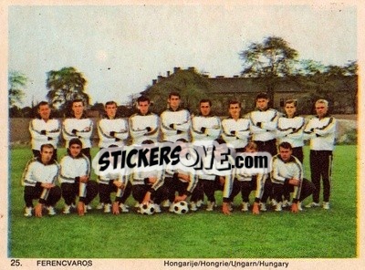 Sticker Ferencvaros - International Football Teams 1969-1970 n. 25 - Monty Gum