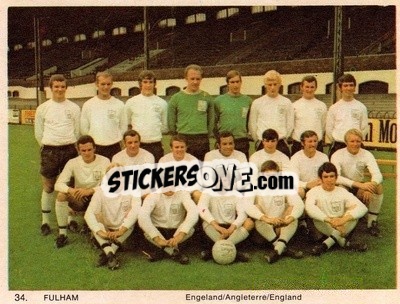 Sticker Fulham - International Football Teams 1969-1970 n. 34 - Monty Gum