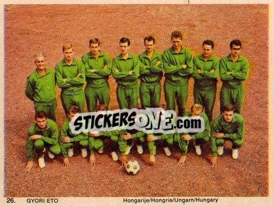 Sticker Gyori Eto - International Football Teams 1969-1970 - Monty Gum