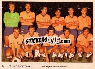 Sticker L'Olympique Lyonnais - International Football Teams 1969-1970 - Monty Gum