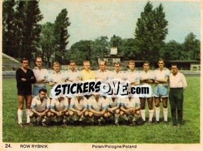 Sticker Row Rybnik - International Football Teams 1969-1970 - Monty Gum