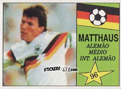 Sticker Matthaus - Italia 1990 n. 96 - Monty Gum