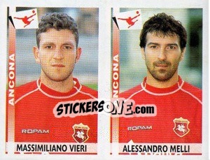 Sticker Vieri / Melli  - Calciatori 2000-2001 n. 451 - Panini