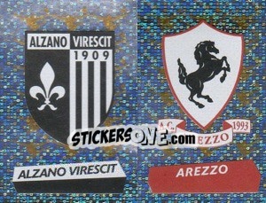 Sticker Scudetto A.Virescit/Arezzo (a/b) - Calciatori 2000-2001 n. 627 - Panini