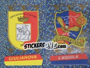 Cromo Scudetto Giulianova/L'Aquila (a/b) - Calciatori 2000-2001 - Panini