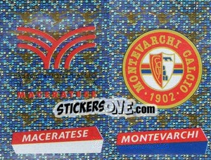 Sticker Scudetto Maceratese/Montevarchi (a/b) - Calciatori 2000-2001 n. 690 - Panini