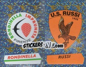 Cromo Scudetto Rondinella/Russi (a/b) - Calciatori 2000-2001 - Panini