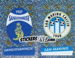 Sticker Scudetto Sangiovanese/San Marino (a/b) - Calciatori 2000-2001 n. 693 - Panini