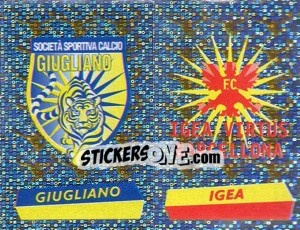 Sticker Scudetto Giugliano/Igea (a/b) - Calciatori 2000-2001 n. 699 - Panini