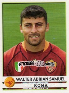 Sticker Walter Adrian Samuel - Calciatori 2001-2002 n. 320 - Panini