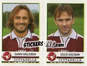 Sticker Migliorini / Giacomin  - Calciatori 2001-2002 n. 465 - Panini