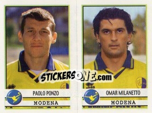Sticker Ponzo / Milanetto  - Calciatori 2001-2002 - Panini