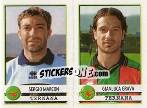 Sticker Marcon / Grava  - Calciatori 2001-2002 n. 595 - Panini