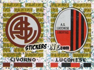 Sticker Livorno/Lucchese Scudetto (a/b) - Calciatori 2001-2002 n. 623 - Panini