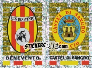 Sticker Benevento/Castel di Sangro Scudetto (a/b) - Calciatori 2001-2002 n. 644 - Panini