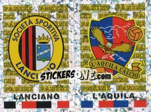 Sticker Lanciano/L'Aquila Scudetto (a/b) - Calciatori 2001-2002 n. 653 - Panini