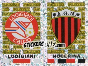 Sticker Lodigiani/Nocerina Scudetto (a/b) - Calciatori 2001-2002 n. 656 - Panini