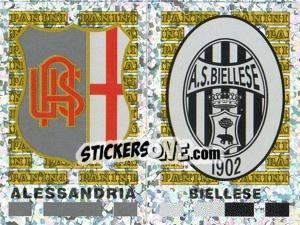 Sticker Alessandria/Biellese Scudetto (a/b) - Calciatori 2001-2002 n. 667 - Panini