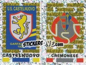 Sticker Castelnuovo/Cremonese Scudetto (a/b) - Calciatori 2001-2002 n. 668 - Panini