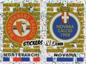 Figurina Montevarchi/Novara Scudetto (a/b) - Calciatori 2001-2002 - Panini