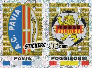 Sticker Pavia/Poggibonsi Scudetto (a/b) - Calciatori 2001-2002 n. 671 - Panini