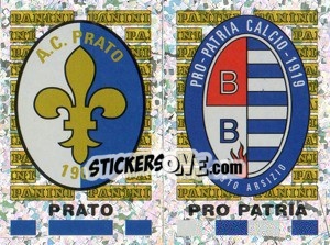 Sticker Prato/Pro Patria Scudetto (a/b) - Calciatori 2001-2002 n. 672 - Panini